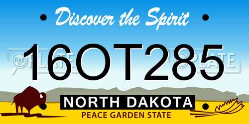 16OT285 North Dakota License Plate