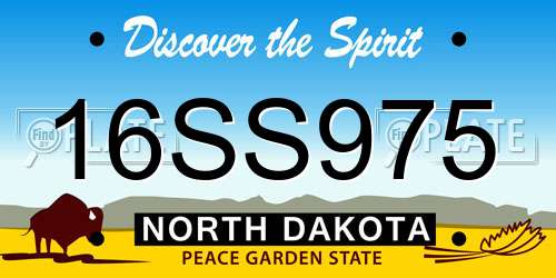 16SS975 North Dakota License Plate
