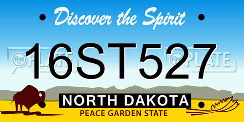 16ST527 North Dakota License Plate