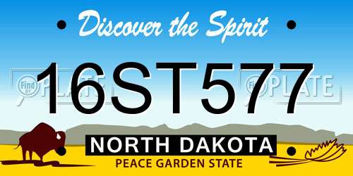 16ST577 North Dakota License Plate