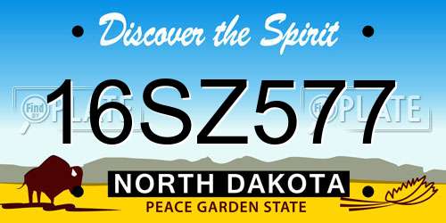 16SZ577 North Dakota License Plate