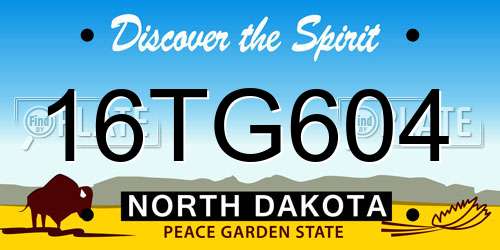 16TG604 North Dakota License Plate