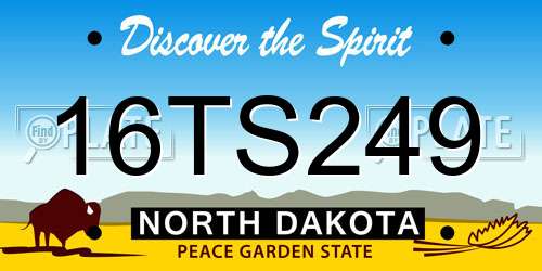 16TS249 North Dakota License Plate