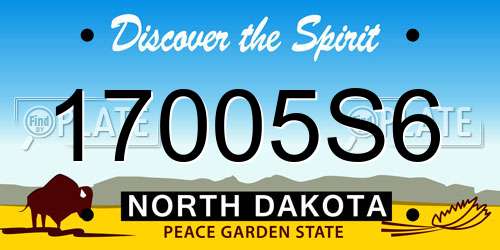 17005S6 North Dakota License Plate