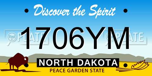 1706YM North Dakota License Plate