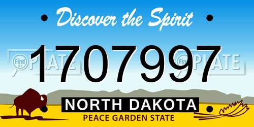 1707997 North Dakota License Plate
