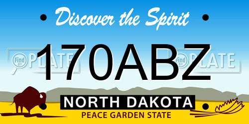 170ABZ North Dakota License Plate
