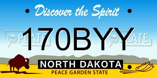 170BYY North Dakota License Plate