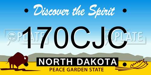170CJC North Dakota License Plate