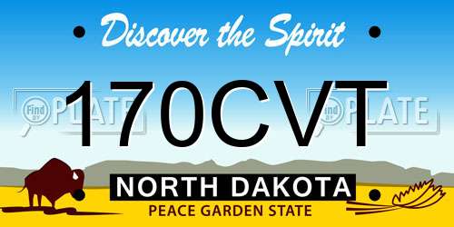 170CVT North Dakota License Plate