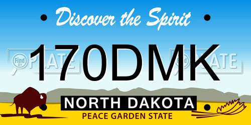 170DMK North Dakota License Plate