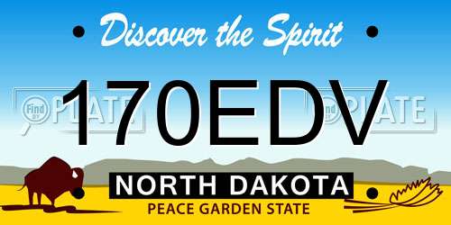 170EDV North Dakota License Plate