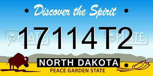 17114T2 North Dakota License Plate
