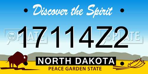 17114Z2 North Dakota License Plate