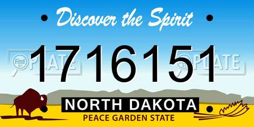1716151 North Dakota License Plate