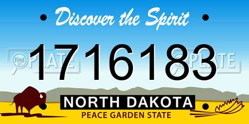 1716183 North Dakota License Plate