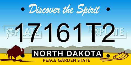17161T2 North Dakota License Plate