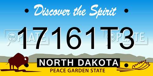 17161T3 North Dakota License Plate