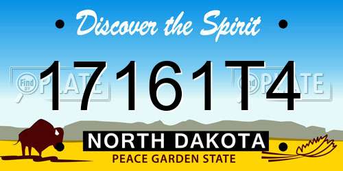 17161T4 North Dakota License Plate