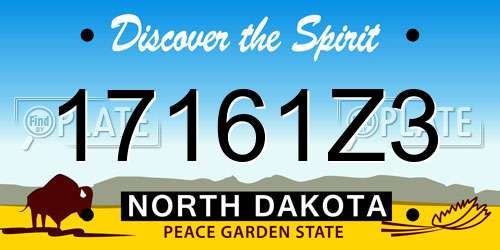 17161Z3 North Dakota License Plate