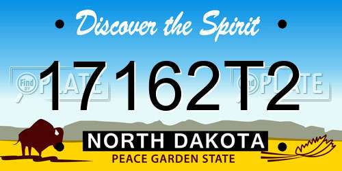 17162T2 North Dakota License Plate