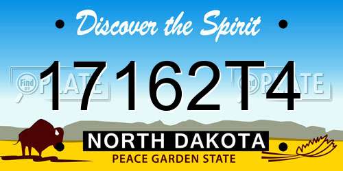 17162T4 North Dakota License Plate