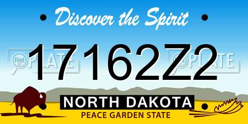 17162Z2 North Dakota License Plate