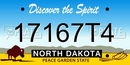 17167T4 North Dakota License Plate