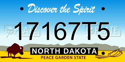 17167T5 North Dakota License Plate