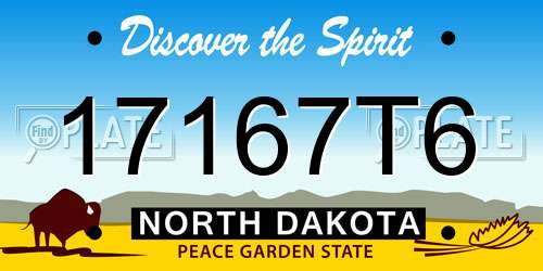 17167T6 North Dakota License Plate