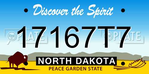 17167T7 North Dakota License Plate
