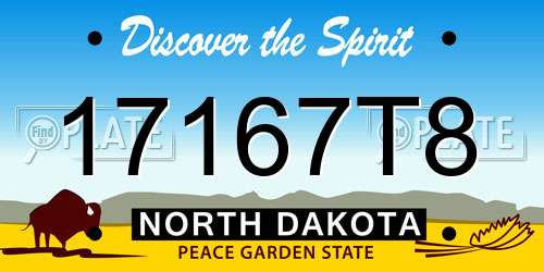 17167T8 North Dakota License Plate