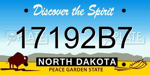 17192B7 North Dakota License Plate
