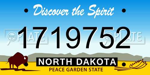 1719752 North Dakota License Plate