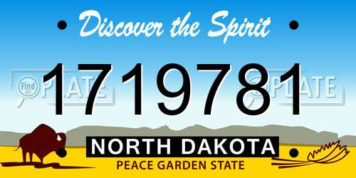 1719781 North Dakota License Plate