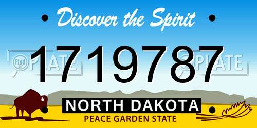 1719787 North Dakota License Plate