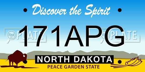 171APG North Dakota License Plate