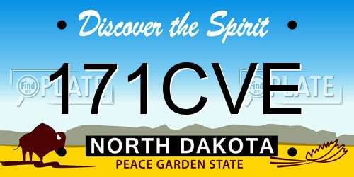 171CVE North Dakota License Plate