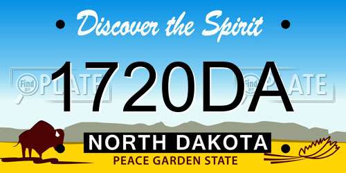 1720DA North Dakota License Plate