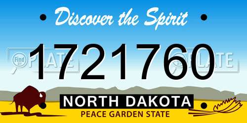 1721760 North Dakota License Plate