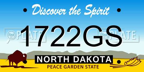 1722GS North Dakota License Plate
