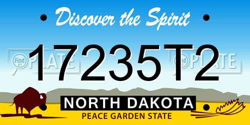 17235T2 North Dakota License Plate