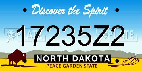 17235Z2 North Dakota License Plate