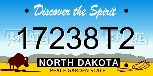 17238T2 North Dakota License Plate