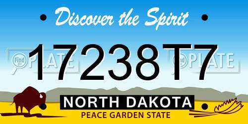 17238T7 North Dakota License Plate