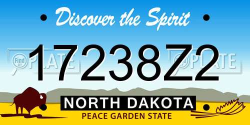 17238Z2 North Dakota License Plate