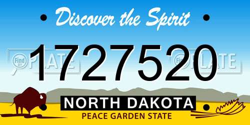 1727520 North Dakota License Plate