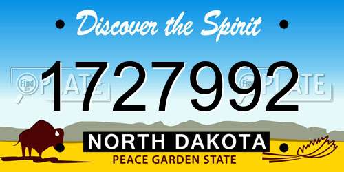 1727992 North Dakota License Plate