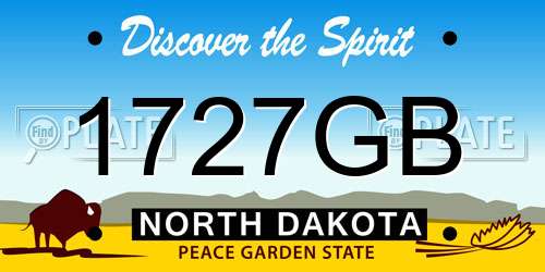 1727GB North Dakota License Plate