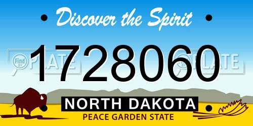 1728060 North Dakota License Plate